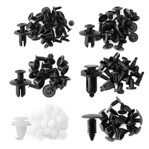 🚗 100PCS Universal Car Clips - 6 Types, Bumper Fasteners