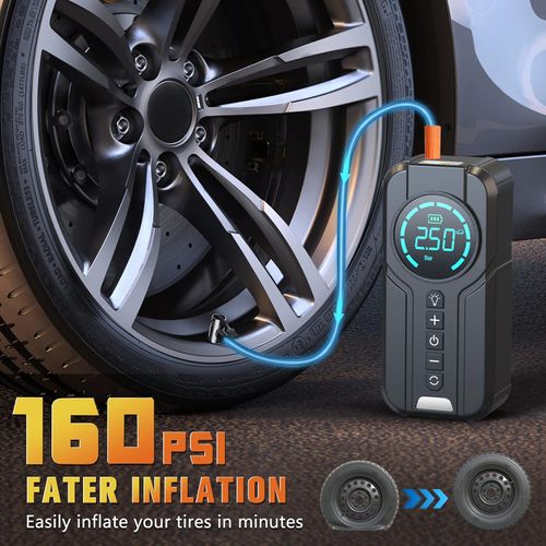 🚗 Cordless Tire Inflator Portable Air Compressor for Cars ⚡ 150PSI Wireless Air Pump Fast Inflation for Vehicles