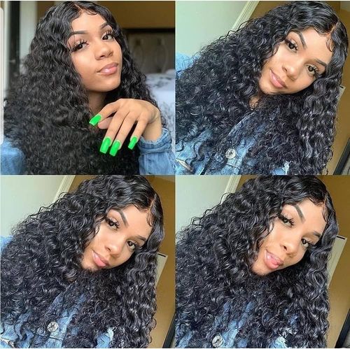 Long Curly Synthetic Wig For Black Women High Temperature Soft Hair With Flat Side Bangs Natural Daily Wig