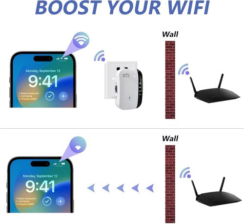 300M Mini Muffin WiFi Repeater 2.4G Wall-Penetrating Router Long Range Wireless Signal Amplifier WiFi Extender