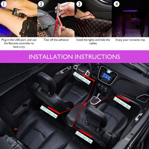 🌈 42 LED Car Footwell Lights | Bluetooth APP + Remote Voice Control