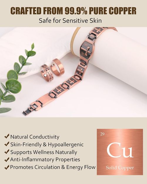 ✝️ Vintage Cross Copper Magnetic Wristband For Men.