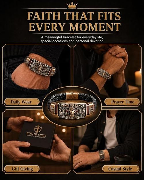 🛡️ King of Kings Faith Bracelet for Men.