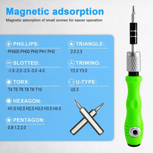 32 in 1 Small Precision Screwdriver Set, Zoikuloi Magnetic Repair Screwdriver Sets, Professional Tiny Tool Kit for Glasses, Watches, Laptop, Electronics, Toys, Jewelry, Computers