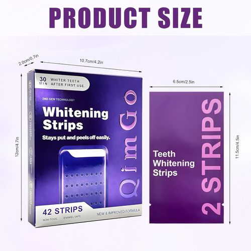 🦷42 Strips Professional Dry Whitening Strips, 30-Minute Bright White Smile🔥