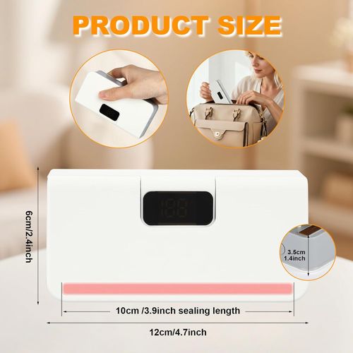 🔋Rechargeable Mini Bag Sealer, Portable Heat Sealer for Coffee & Snack Bags✨