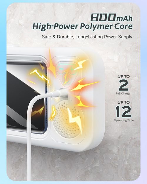 Waterproof Bathroom Bluetooth Speaker | Wall Mount Phone Holder Touch Screen Shower Speaker 2 In 1 Shower Phone Stand & Bluetooth Speaker | IPX Waterproof For Bathroom Kitchen Portable Wall Mount Waterproof Speaker | Hands Free Music & Video Viewing For Shower