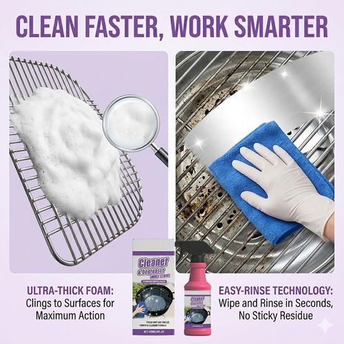 ✨ 120ml Grill Cleaner & Degreaser Spray - Removes Burnt Grease & Carbon Stains Fast