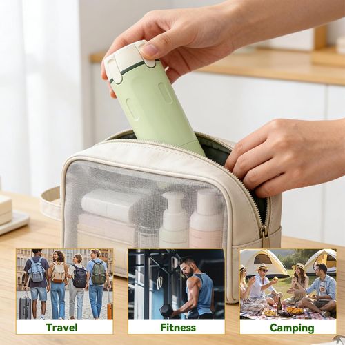 4 in 1 Travel Dispenser,Travel Shampoo and Conditioner Bottles,Refillable Leak Proof Containers Toiletries for Vacation and Business Travel 120ML