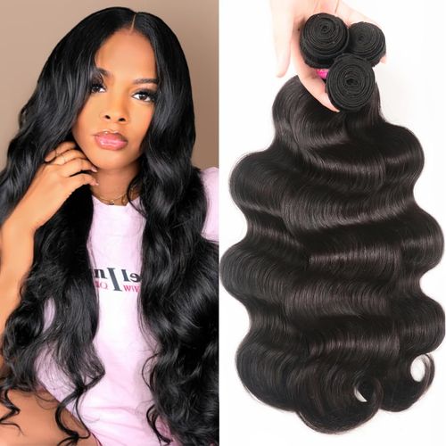 Black Body Wave Synthetic Wig | Heat Resistant High Temperature Fiber | Long Natural Wavy Glueless Wig | Daily Party Hair For All Women Kenya Free Delivery
