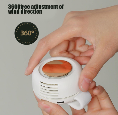 Portable Rechargeable Fan, Mini Whirlwind Fan for Waist Clip Fan, 3 Speeds Hands-Free Neck Fan for Gift
