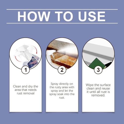 ✨ 120ml Rust Remover Spray - Fast-Acting Metal Cleaner for Bolts & Tools