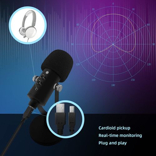 Professional USB Condenser Microphone | Gaming Streaming Recording Noise Reduction Mic Plug & Play Studio USB Mic | For PC Gaming, Podcast, Live Streaming & Voice Recording Premium Noise Cancelling Desktop Microphone | All-In-One Kit For Gamers & Content Creators
