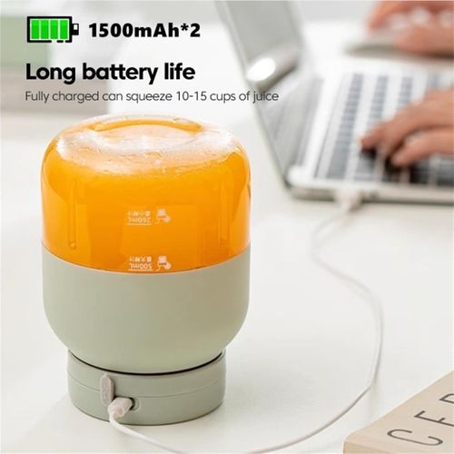 Blender Cup, Juicer Cup for home, Electric Juicer Mini Portable Blender, Portable Automatic Sport Juicey Cups, Dual-Use Water Bottle with Straw for Outdoor Sports with Strap (1PC White)