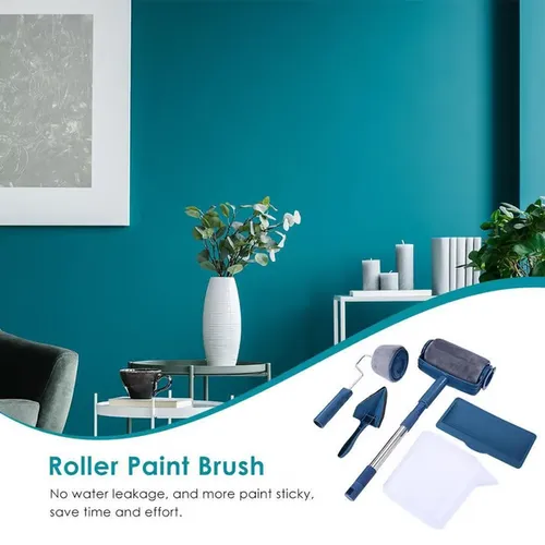 Complete Paint Roller Set with Telescopic Pole, All-in-One Wall Painting Tools for Home & DIY Projects