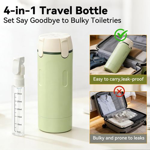 4 in 1 Travel Dispenser,Travel Shampoo and Conditioner Bottles,Refillable Leak Proof Containers Toiletries for Vacation and Business Travel 120ML