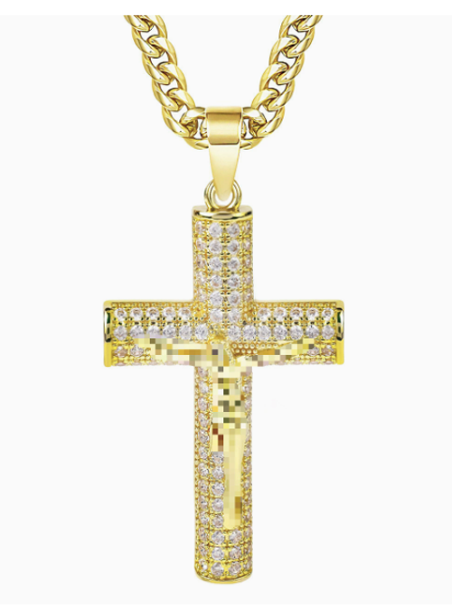 💎Full Paved Crystal Cross Necklace African Youth Trend