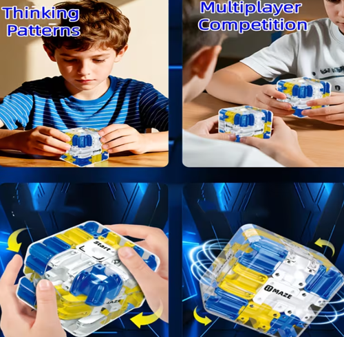 Puzzles Maze Cube - 3D Maze Magic Cube & Ball, Spatial Training Toy, High-Difficulty Brain Teaser Puzzle, Educational Focus Game Gift for Teens