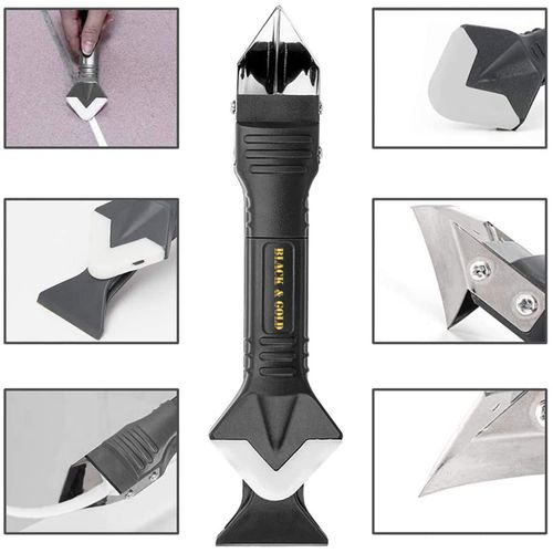 🛠️ 3-in-1 Silicone Caulking Tool Kit, Fast Caulk Removal & Finishing