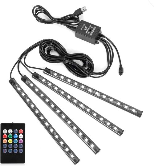 🌈 42 LED Car Footwell Lights | Bluetooth APP + Remote Voice Control