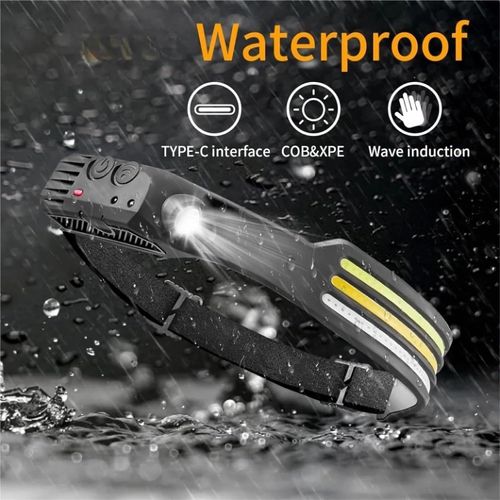 🌙3 Strips COB Head Torch White Red Yellow Light For Running Hiking Hunting