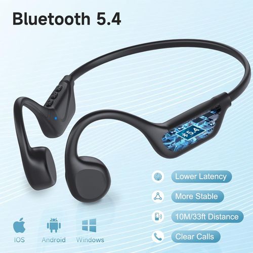 Bone Conduction Headphones Bluetooth 5.4 - Open Ear Headphones Wireless with Mic, IPX5 Waterproof Sports Earphones for Running, Gym Workout, Ski, Cycling