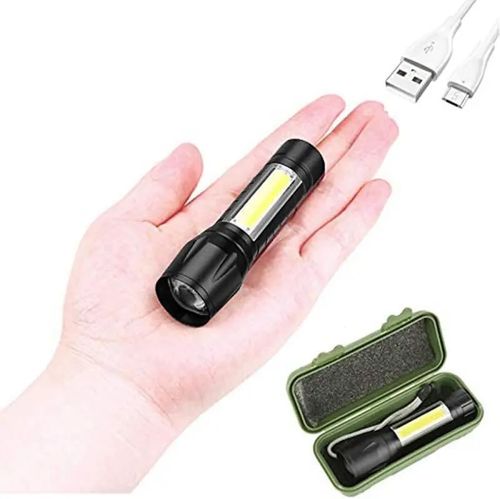 🔦USB Rechargeable LED Flashlight With Side COB Light For Kenya Daily Use