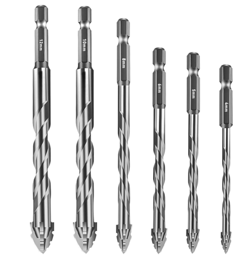 ✨ 6‑Piece Serrated Eccentric Drill Kit Multi‑Size 4‑12mm