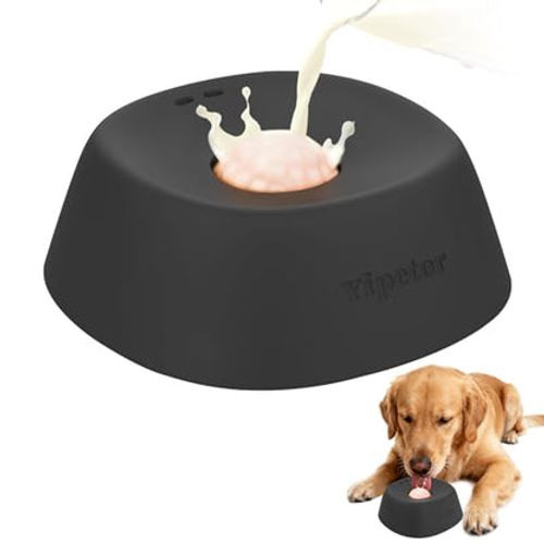 Slow Feeder Bowl, Spherical Slip Resistant Interactive Design for Liquid Food Wet Food Treats Promotes Healthy Digestion Lick Bowl, Pet Slow Feeder with Rolling Ball for Dogs (Black)