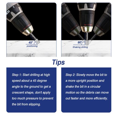 💎4Pcs Diamond Dry Drill Bits for Tile & Marble Drilling!