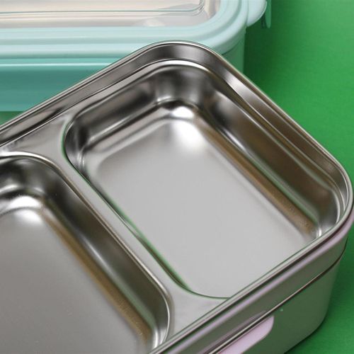 🔥 Blue Stainless Steel Insulated Lunch Box | Double Layer Thermal Bento Box with Compartments - Leak-Proof, Food Grade, Keeps Food Warm for School & Office