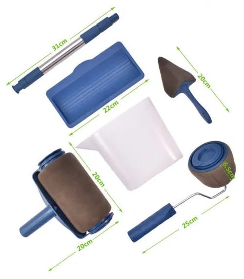 Complete Paint Roller Set with Telescopic Pole, All-in-One Wall Painting Tools for Home & DIY Projects