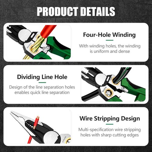 🛠️8-in-1 Multifunctional Electrician Pliers Wire Stripper & Cable Cutter