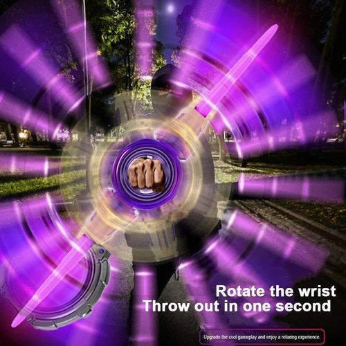 RGB LED Katana Sword Rechargeable | Double-Edged Anime Lightsaber with Fire Spin Effect, 7-Color LED Modes, 360 Degree Rotating Action & Realistic Sound FX | Battle Play Toy Sword