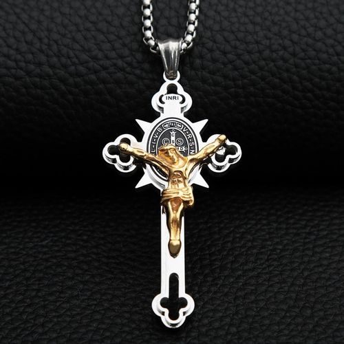 💎Stylish Stainless Steel Cross Hip‑Hop Neck Chain
