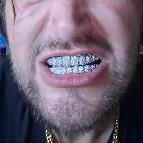 💎 Silver Gold Plated Hip Hop Teeth Jewelry