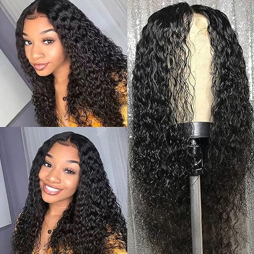 Long Curly Synthetic Wig For Black Women High Temperature Soft Hair With Flat Side Bangs Natural Daily Wig