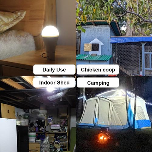 ☀️30W Solar Charging LED Bulb with Remote Control, IP65 Waterproof Emergency Light