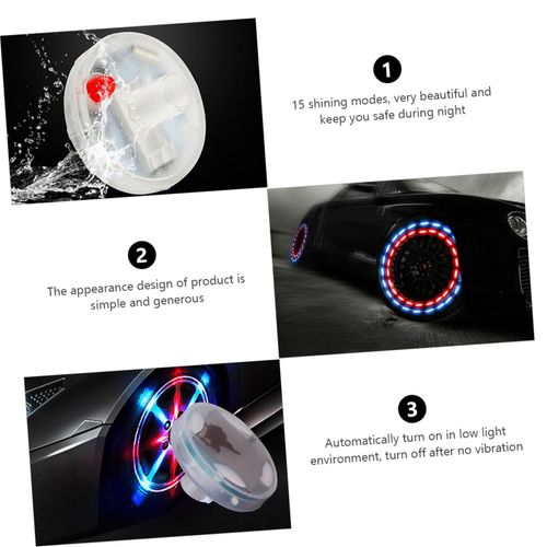 ☀️（Four solar lights） Solar Powered Tire Valve Light, Colorful Wheel Decor for Cars, Motorcycles & Bikes.