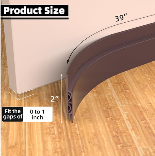 ESUFEIR 39U der Door Draft Stopper,Bottom Door Sweeps for Exterior & Interior,Gap Filler Noise Blocker Seal Strip,Wind Guard Dust Stopper(Brown)