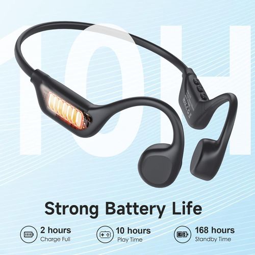 Bone Conduction Headphones Bluetooth 5.4 - Open Ear Headphones Wireless with Mic, IPX5 Waterproof Sports Earphones for Running, Gym Workout, Ski, Cycling