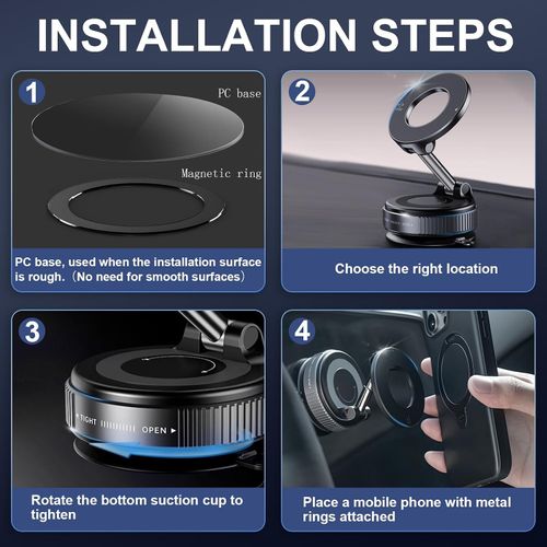 🚗1080° Rotatable Vacuum Magnetic Car Phone Mount