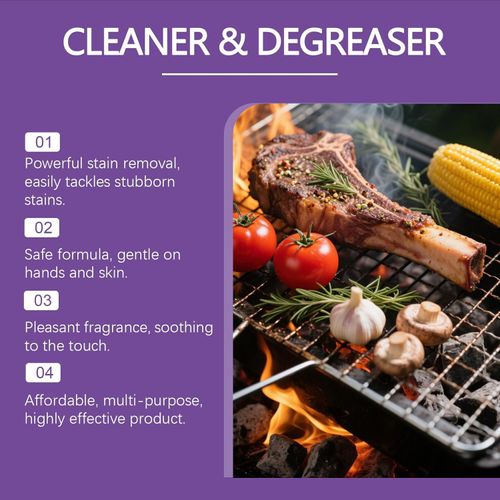 ✨ 120ml Grill Cleaner & Degreaser Spray - Removes Burnt Grease & Carbon Stains Fast