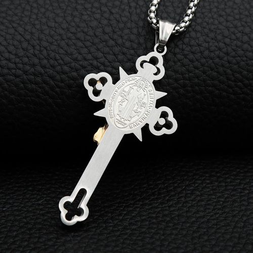 💎Stylish Stainless Steel Cross Hip‑Hop Neck Chain