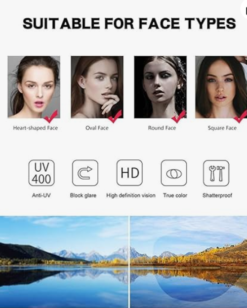 Large Frame Outdoor Woman Sunglasses Vacation UV400 Driver Driving Sun Glasses