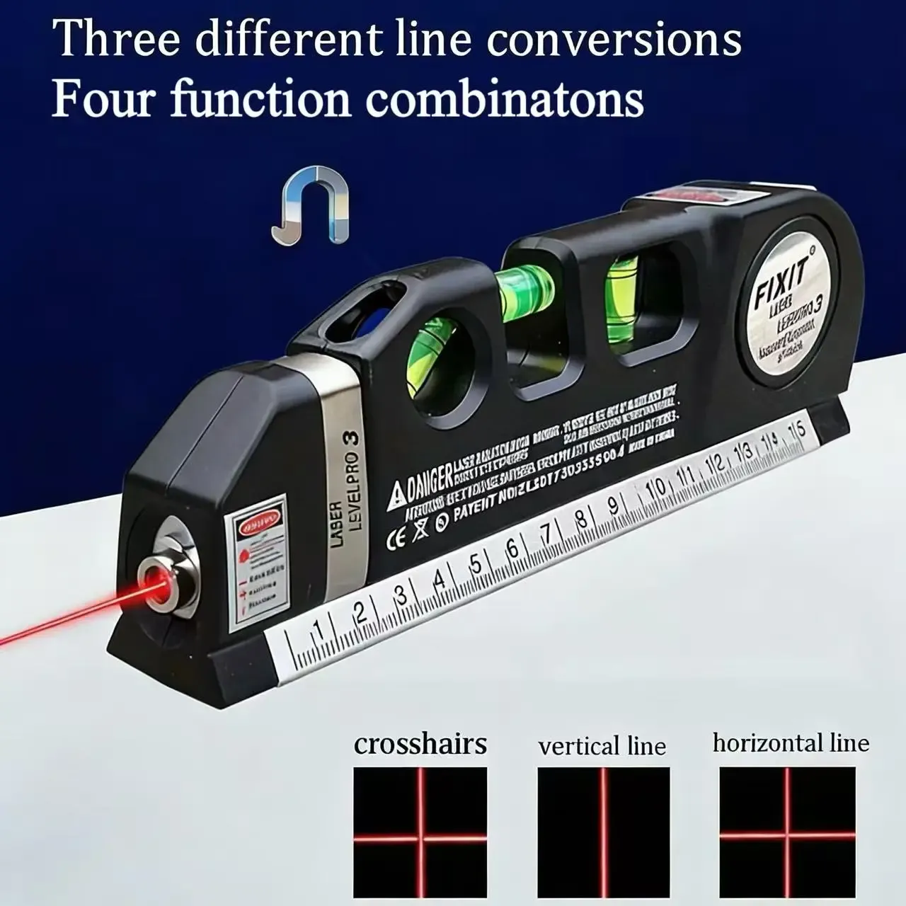 📏 Multi-Function Laser Level Tool with Tape Measure ✅ High Precision Infrared Laser Level for Home Renovation