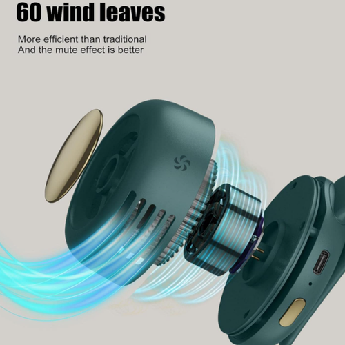 Portable Rechargeable Fan, Mini Whirlwind Fan for Waist Clip Fan, 3 Speeds Hands-Free Neck Fan for Gift