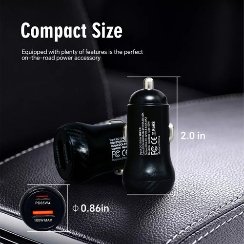 ⚡ 38W PD+QC3.0 Dual Port Mini Car Fast Charger