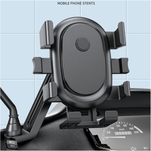 🔥 Shockproof Motorcycle Phone Holder | 6-Point Full Grip Bike Phone Mount | 360° Rotation One Lock Release | All Phones & Bikes Compatible