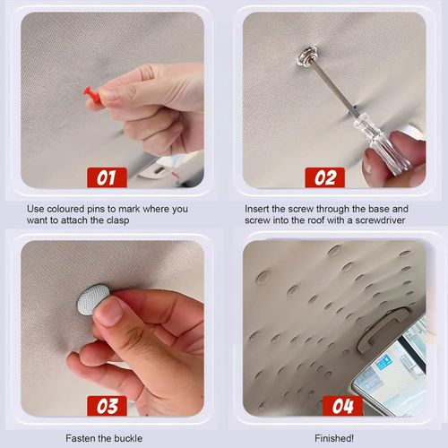 Set of 60 roof liner repair kit, car repair rivets, car roof headliner repair, car roof liner repair button, with pins, screwdriver, tape measure for all cars, grey
